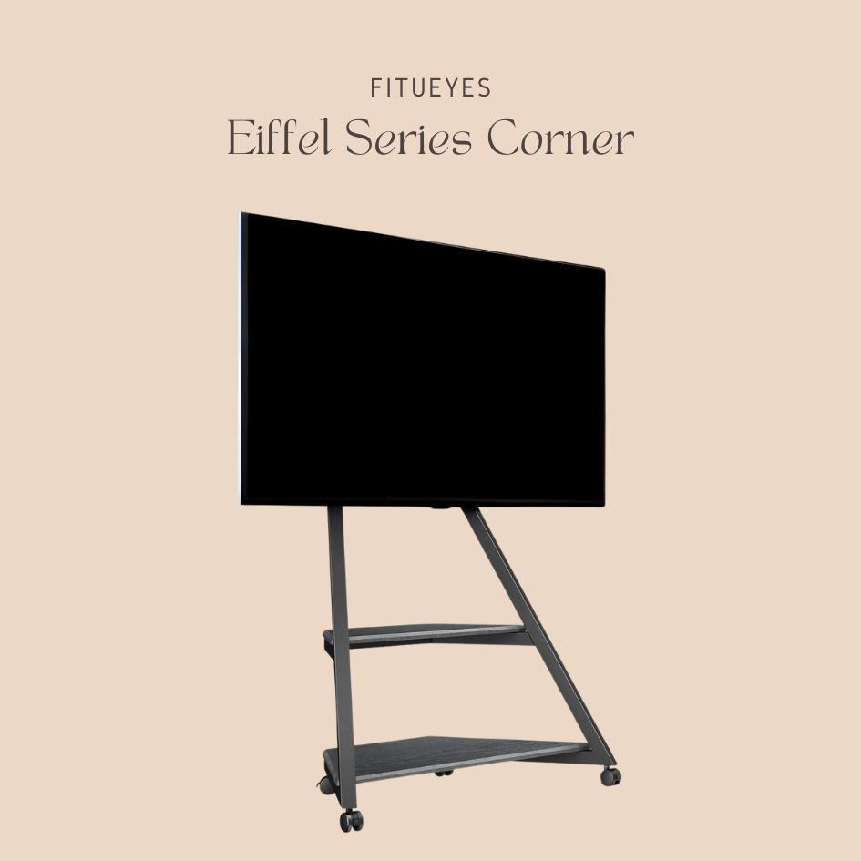 FITUEYES Eiffel Series Corner TV Stand